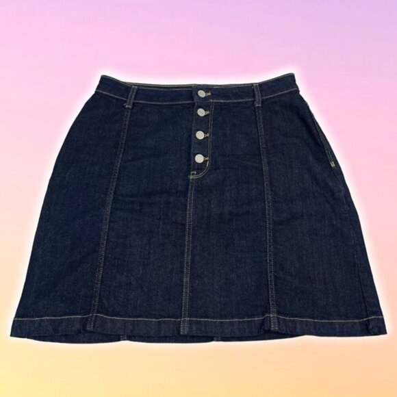 BANANA REPUBLIC Button Front Denim Skirt Sz 28 - Picture 1 of 4